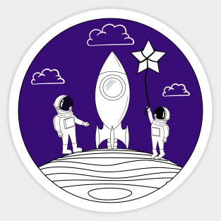 Starship to the moon Sticker